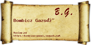 Bombicz Gazsó névjegykártya